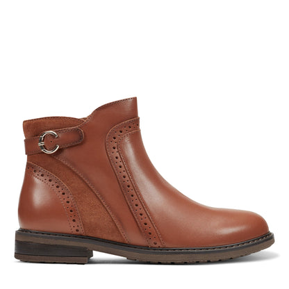 Easy Spirit Jalessa Casual Booties - Brown Leather