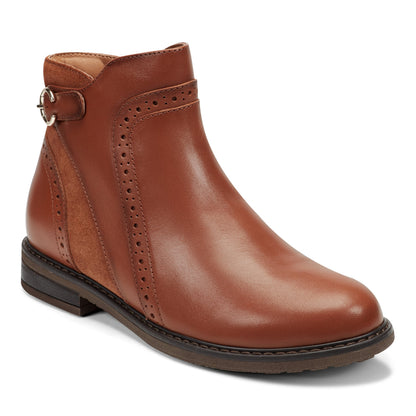 Easy Spirit Jalessa Casual Booties - Brown Leather