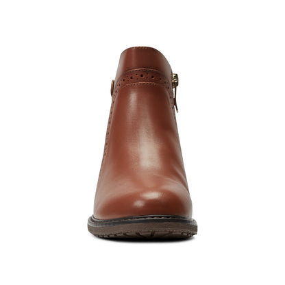 Easy Spirit Jalessa Casual Booties - Brown Leather