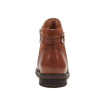 Easy Spirit Jalessa Casual Booties - Brown Leather