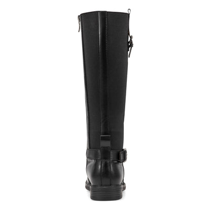 Easy Spirit Jackie Tall Shaft Boots - Black Leather/Elastic