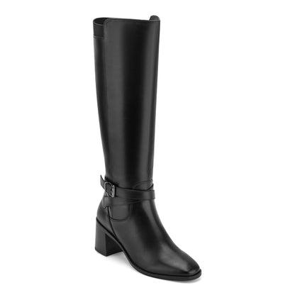 Easy Spirit Noma Tall Shaft Boots - Black Leather/Elastic