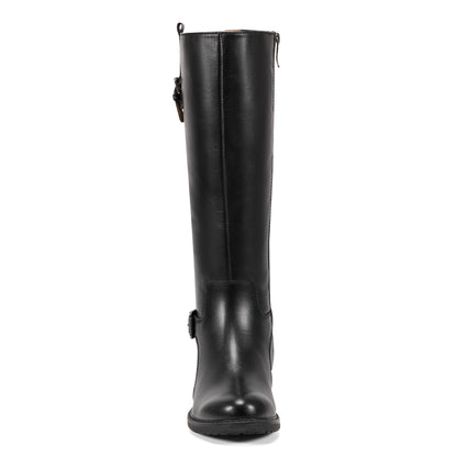 Easy Spirit Jackie Tall Shaft Wide Calf Boots - Black Leather/Elastic
