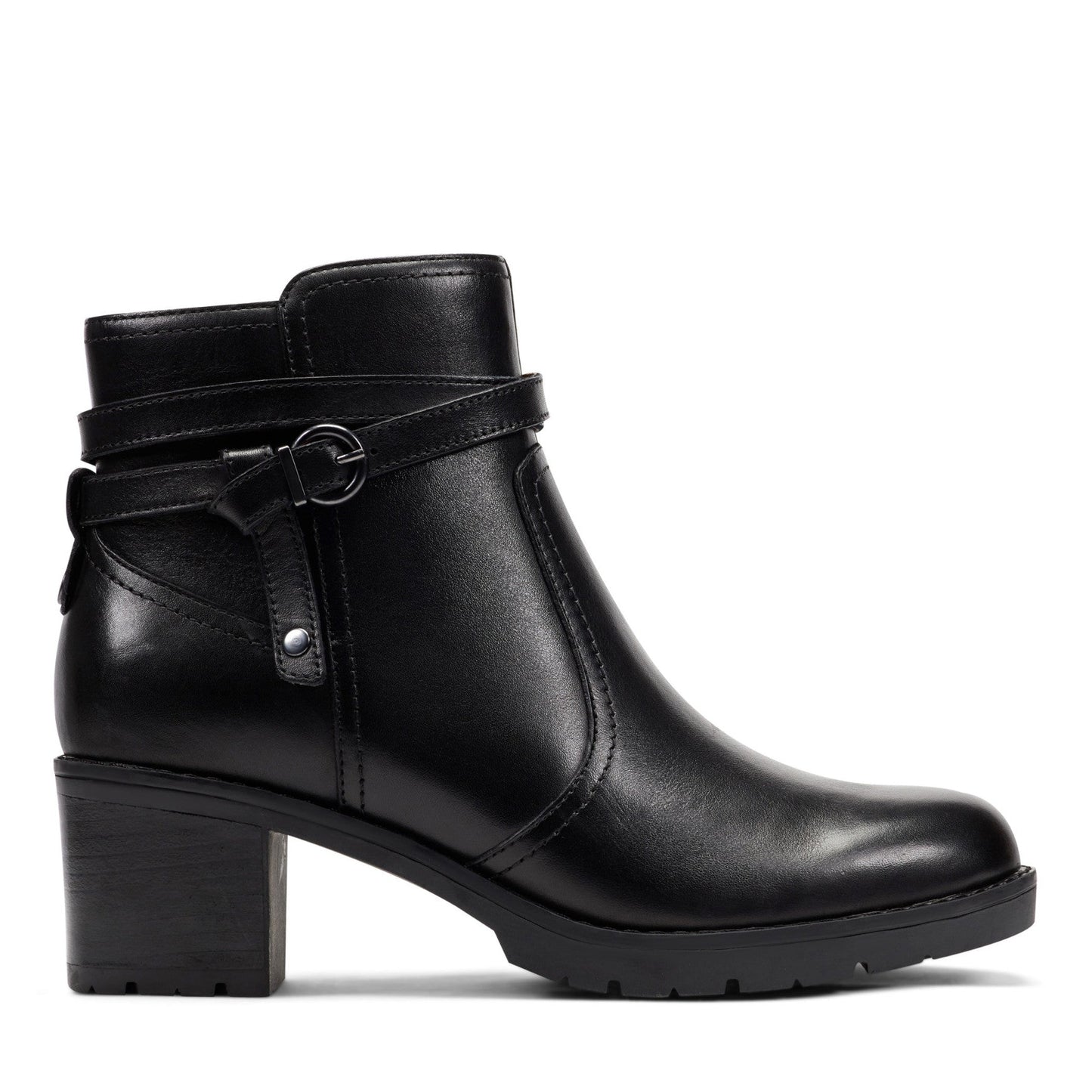 Easy Spirit Carter Ankle Booties - Black Leather