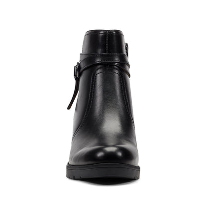 Easy Spirit Carter Ankle Booties - Black Leather