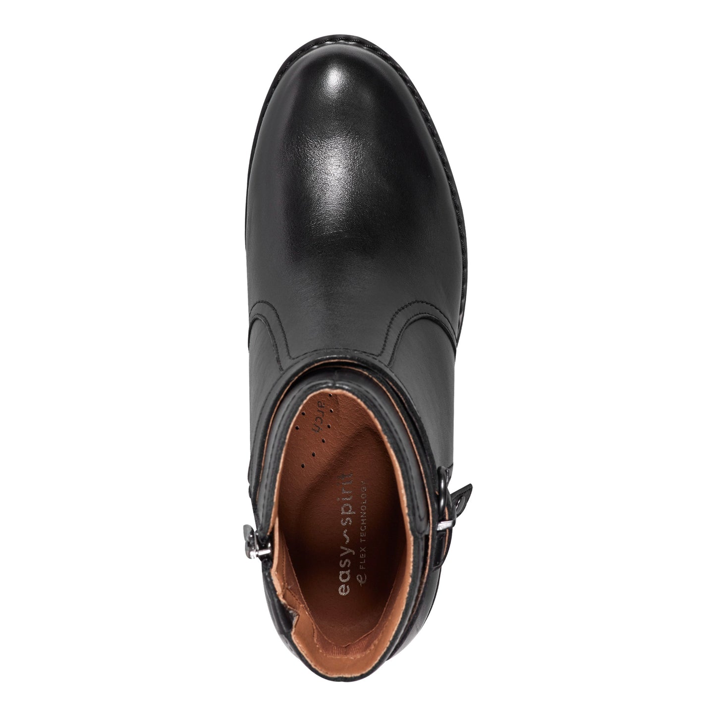 Easy Spirit Carter Ankle Booties - Black Leather