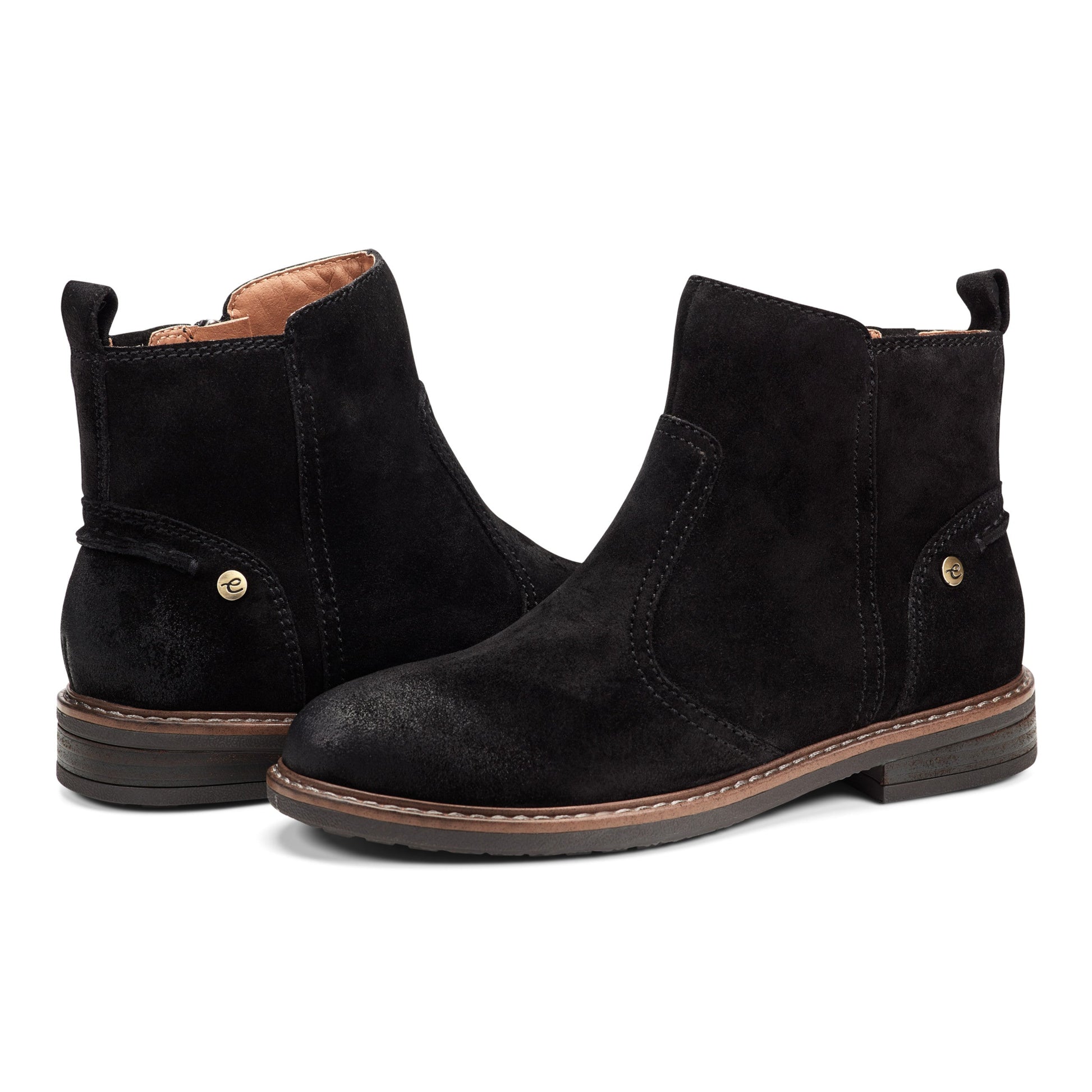 Easy Spirit Juna Casual Booties - Black Suede