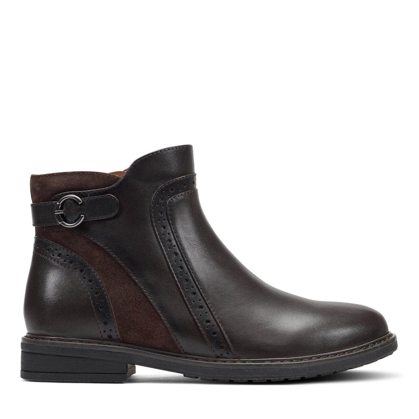 Easy Spirit Jalessa Casual Booties - Dark Brown Leather