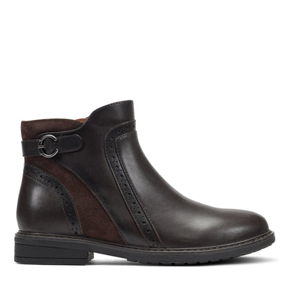 Easy Spirit Jalessa Casual Booties - Dark Brown Leather