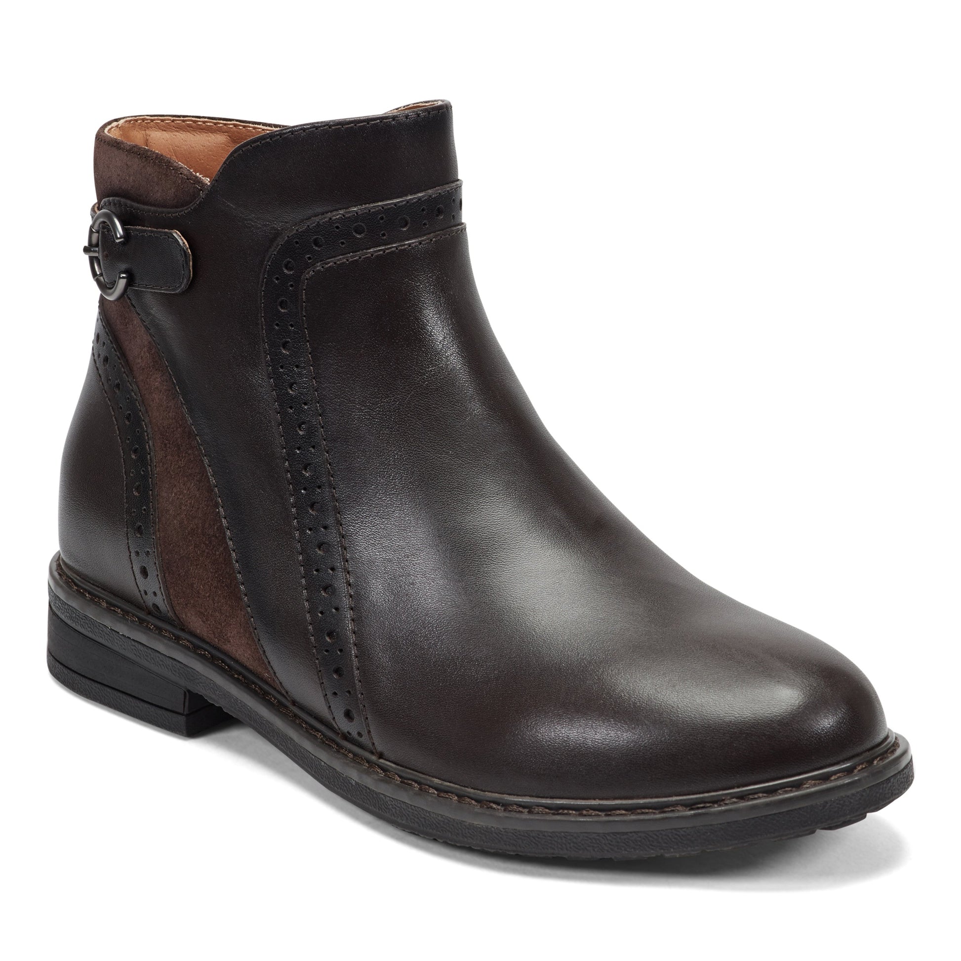 Easy Spirit Jalessa Casual Booties - Dark Brown Leather
