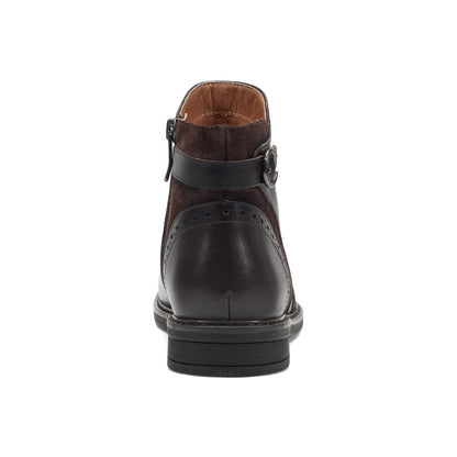 Easy Spirit Jalessa Casual Booties - Dark Brown Leather