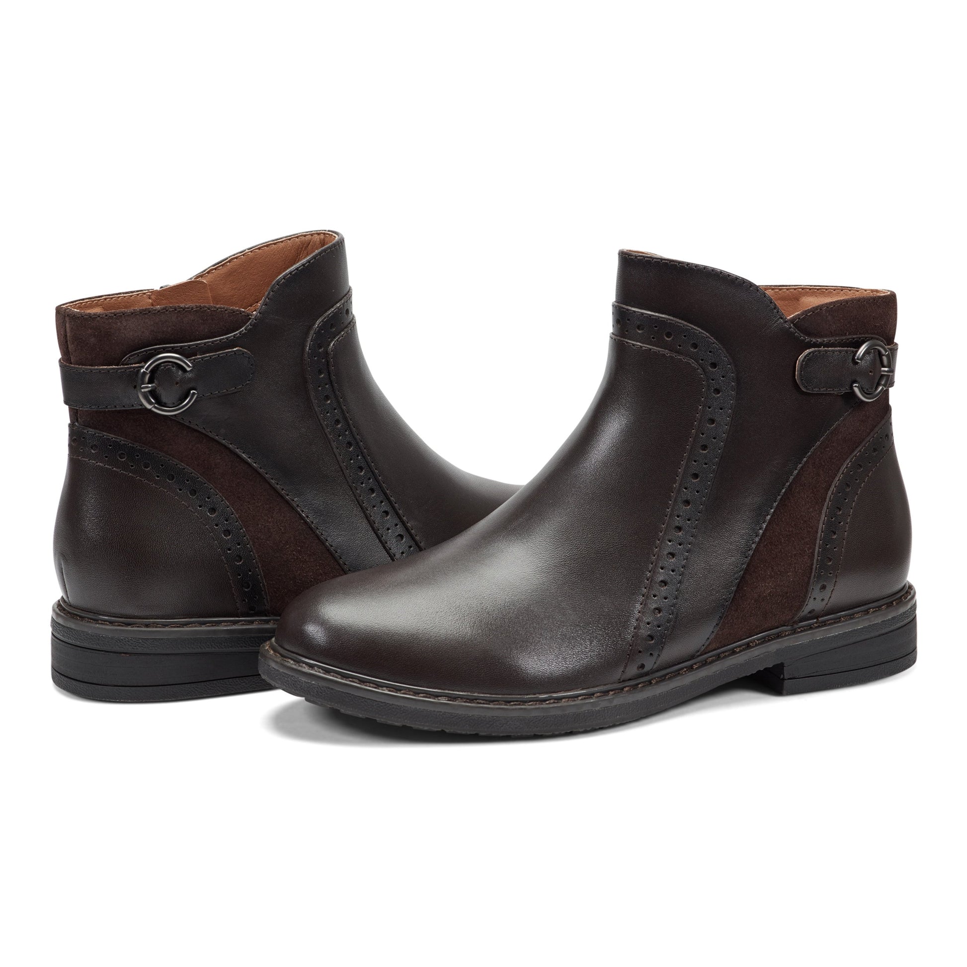 Easy Spirit Jalessa Casual Booties - Dark Brown Leather