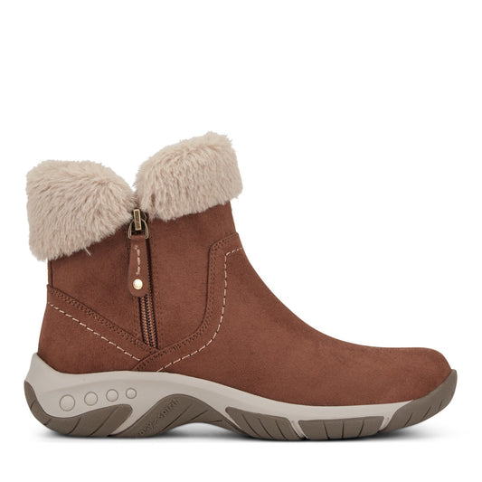 Easy Spirit Wisteria Suede Cold Weather Booties - Medium Brown Suede