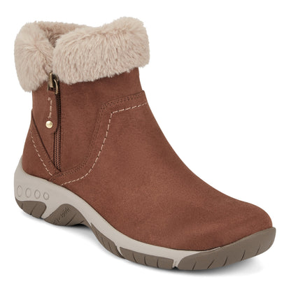 Easy Spirit Wisteria Suede Cold Weather Booties - Medium Brown Suede