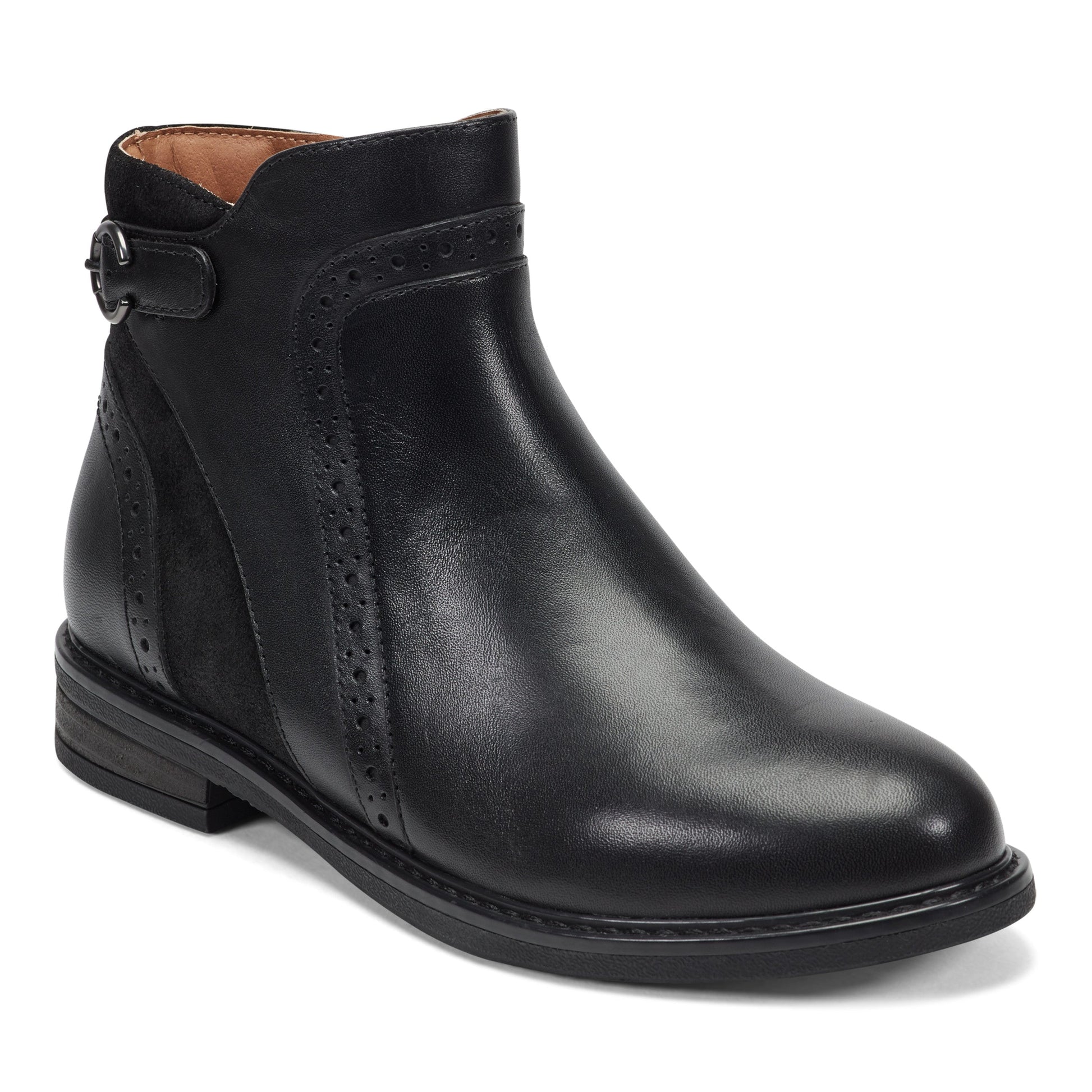 Easy Spirit Jalessa Casual Booties - Black Leather