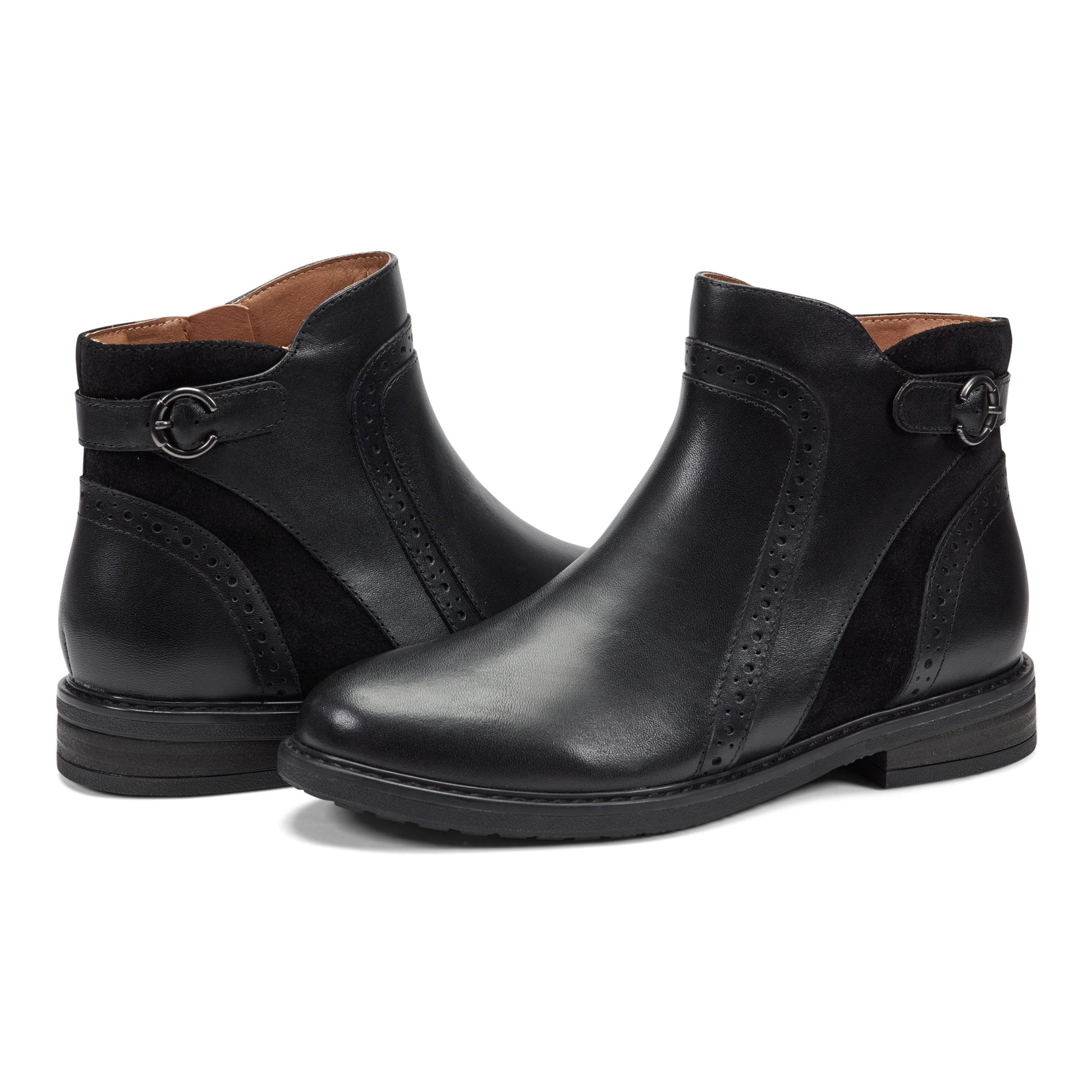 Easy Spirit Jalessa Casual Booties - Black Leather