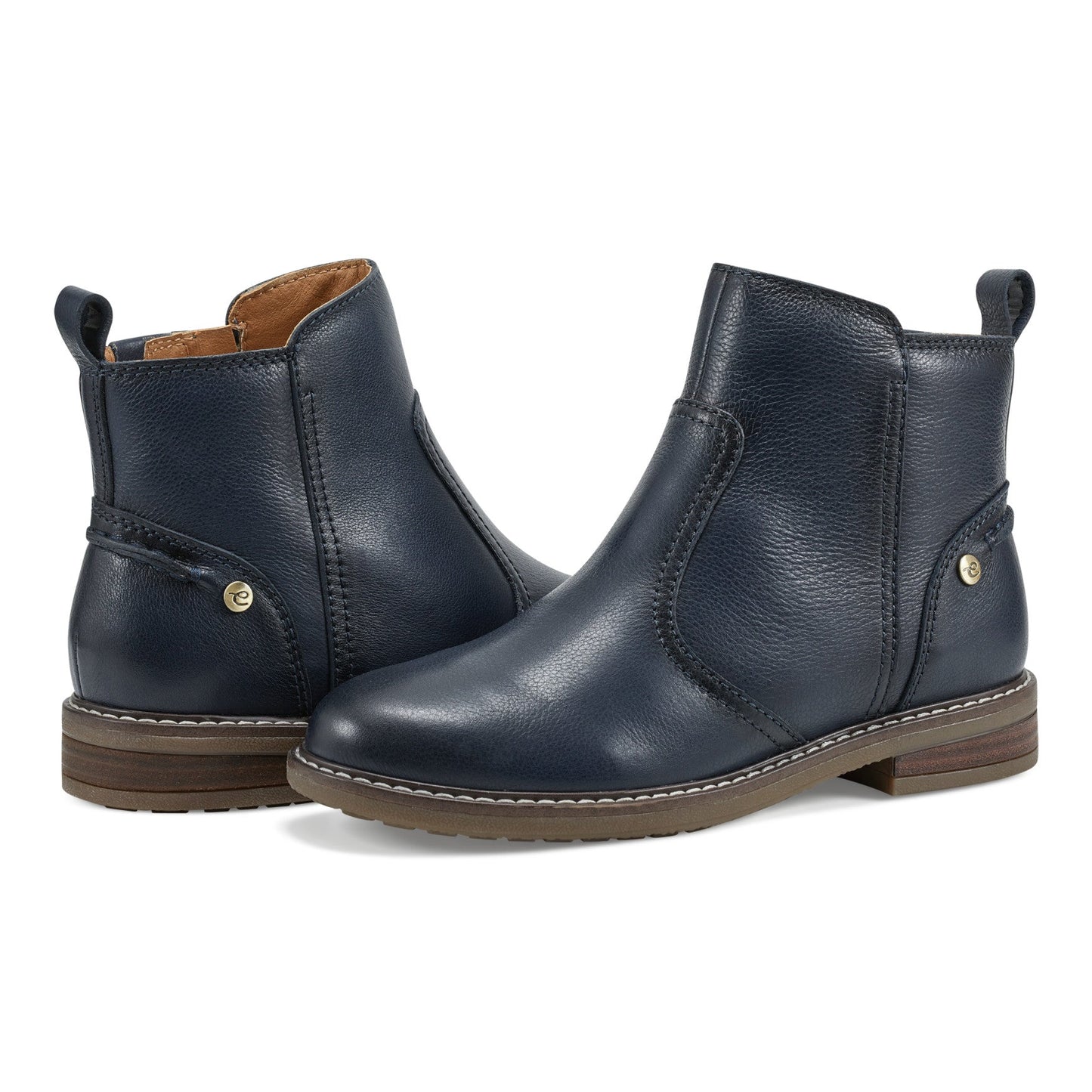 Easy Spirit Juna Casual Booties - Navy Leather