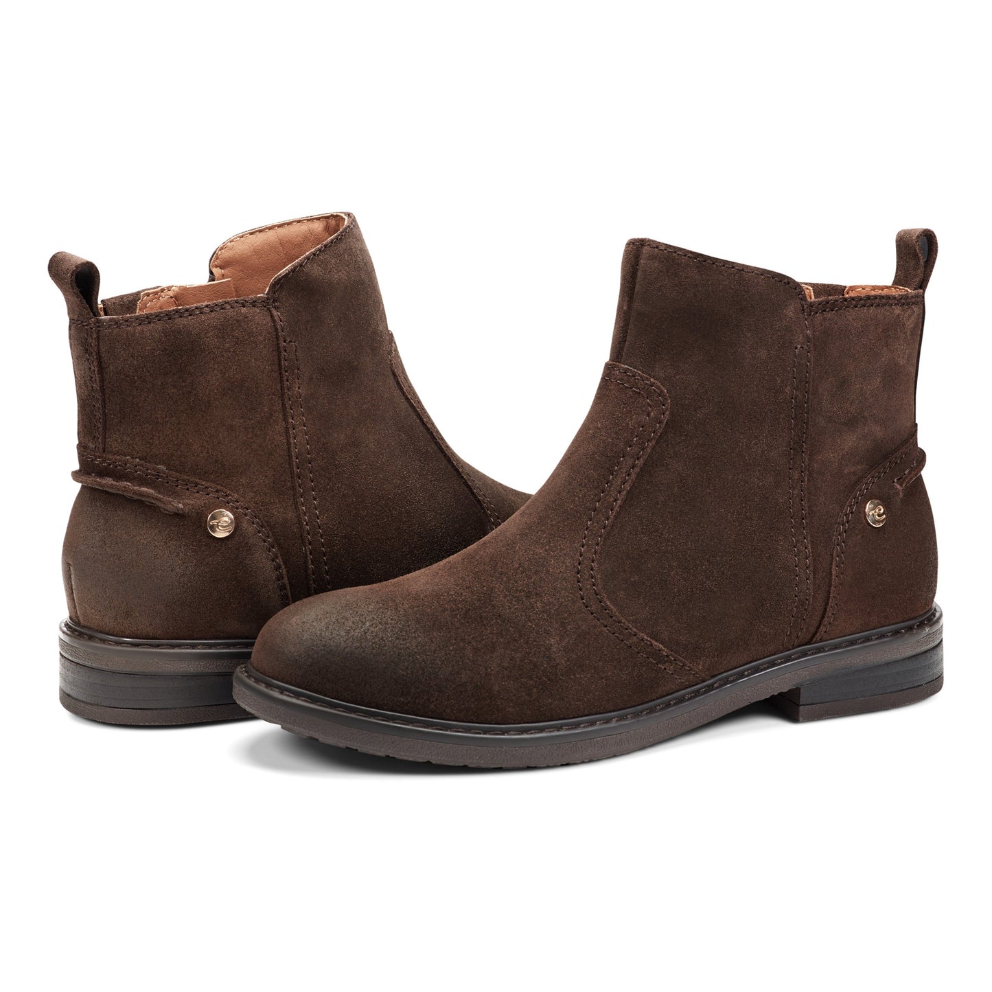 Easy Spirit Juna Casual Booties - Dark Brown Suede