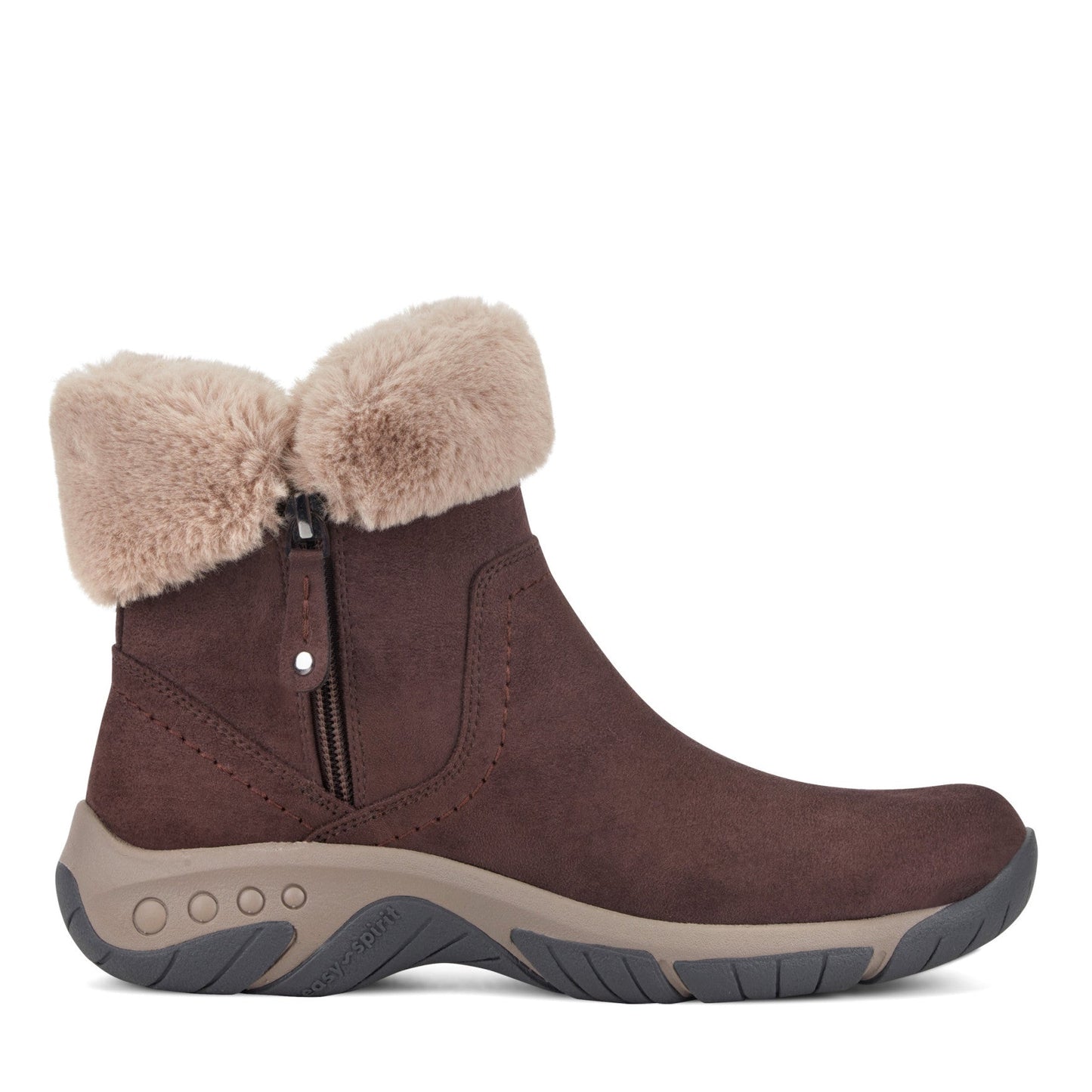 Easy Spirit Wisteria Suede Cold Weather Booties - Dark Brown Suede