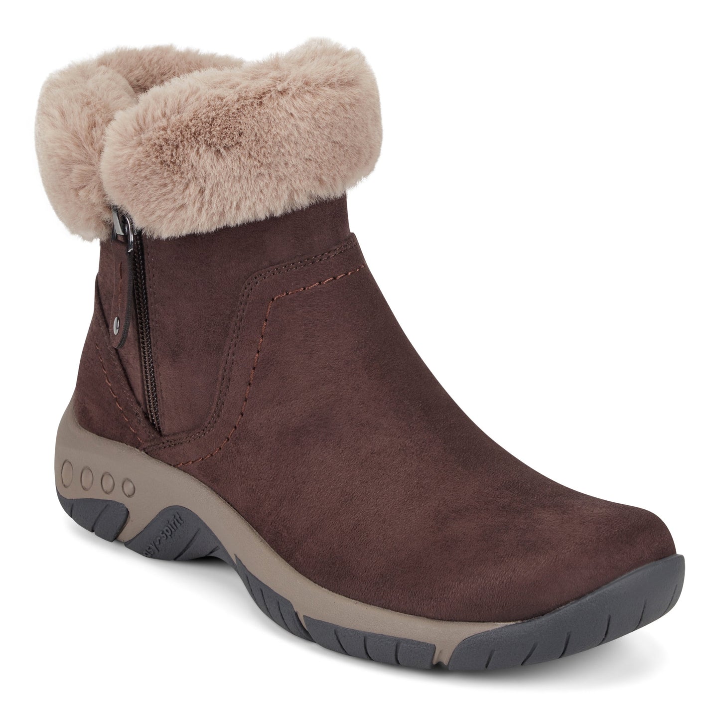Easy Spirit Wisteria Suede Cold Weather Booties - Dark Brown Suede