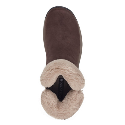 Easy Spirit Wisteria Suede Cold Weather Booties - Dark Brown Suede