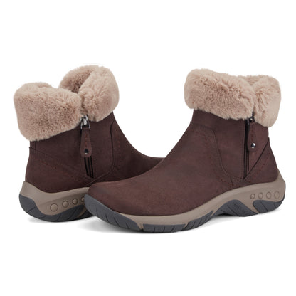 Easy Spirit Wisteria Suede Cold Weather Booties - Dark Brown Suede