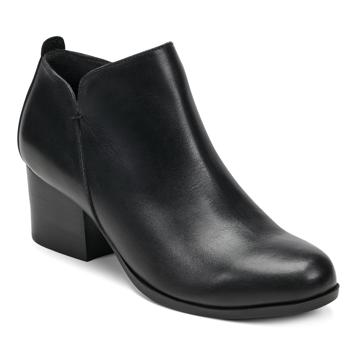 Easy Spirit Georgina Ankle Booties - Black Leather