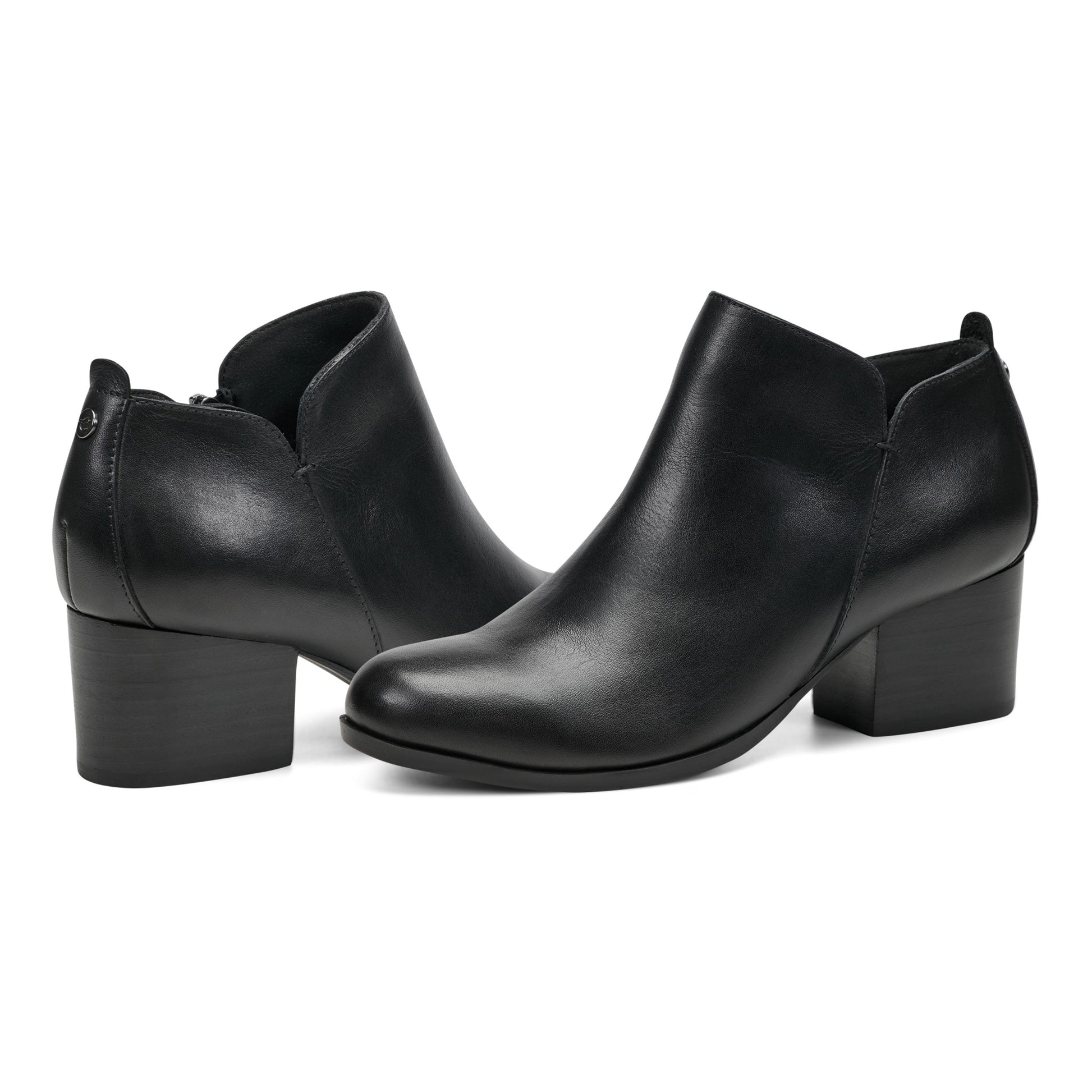 Easy Spirit Georgina Ankle Booties - Black Leather