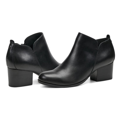 Easy Spirit Georgina Ankle Booties - Black Leather