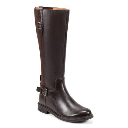 Easy Spirit Jackie Tall Shaft Boots - Dark Brown Leather/Elastic