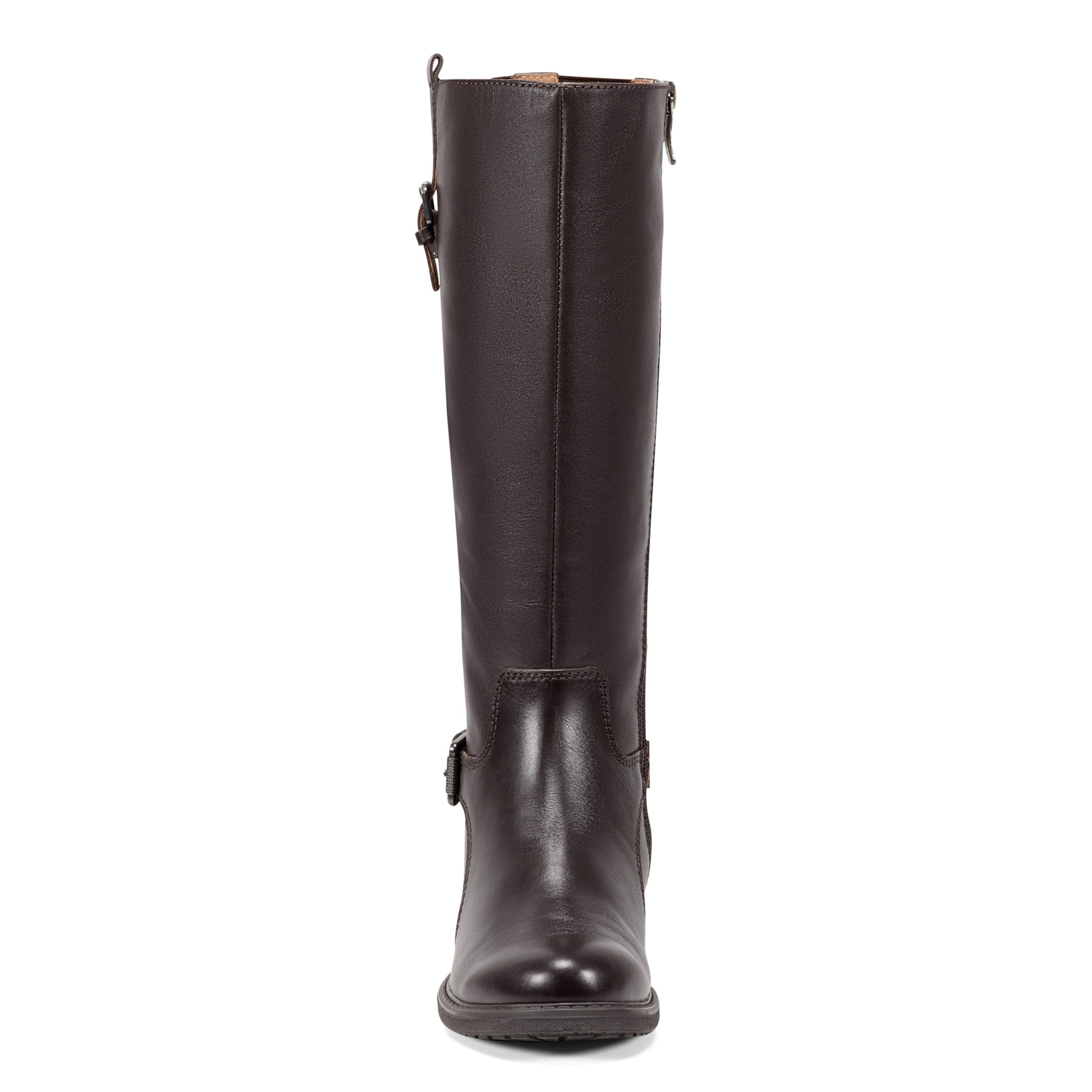 Easy Spirit Jackie Tall Shaft Boots - Dark Brown Leather/Elastic