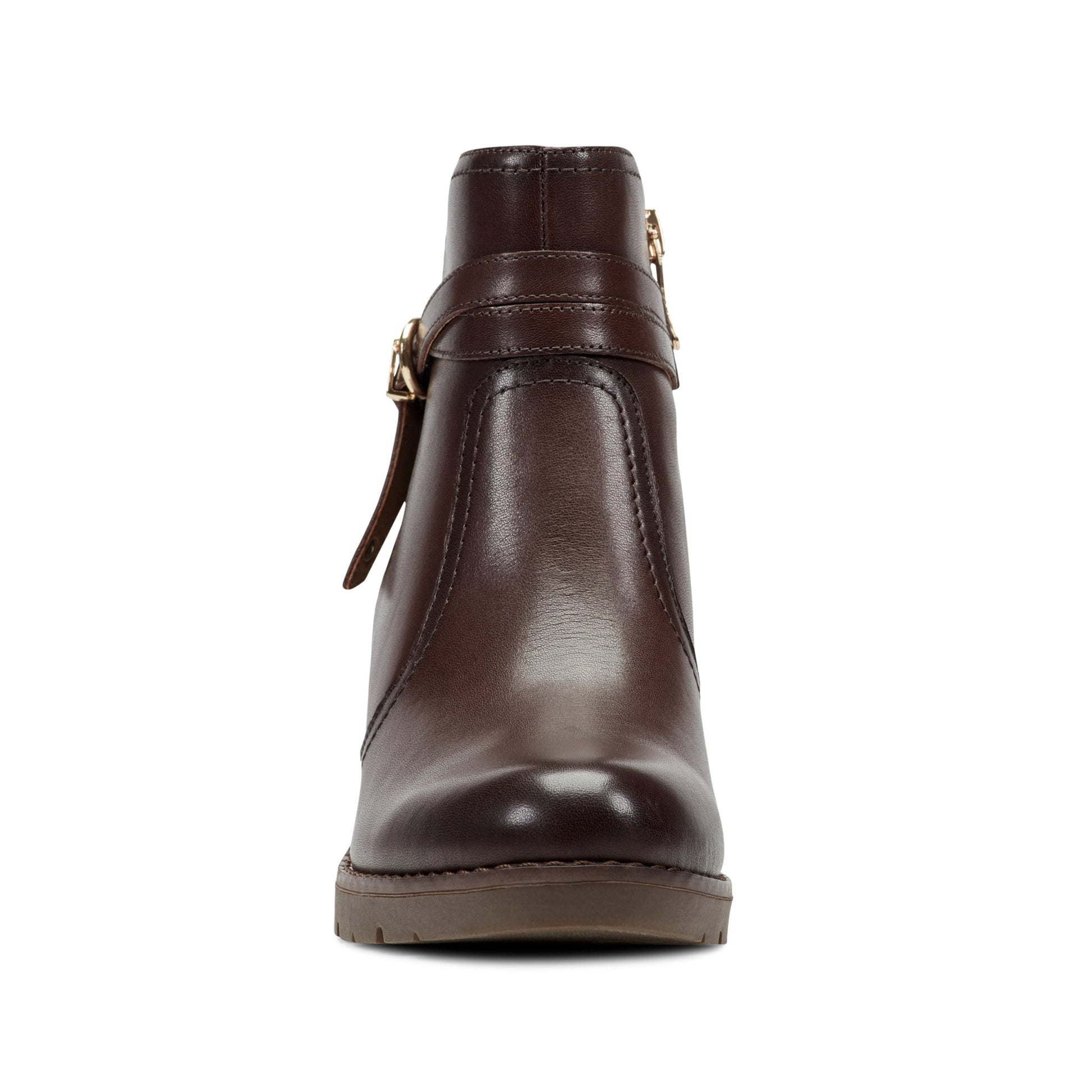 Easy Spirit Carter Ankle Booties - Dark Brown Leather
