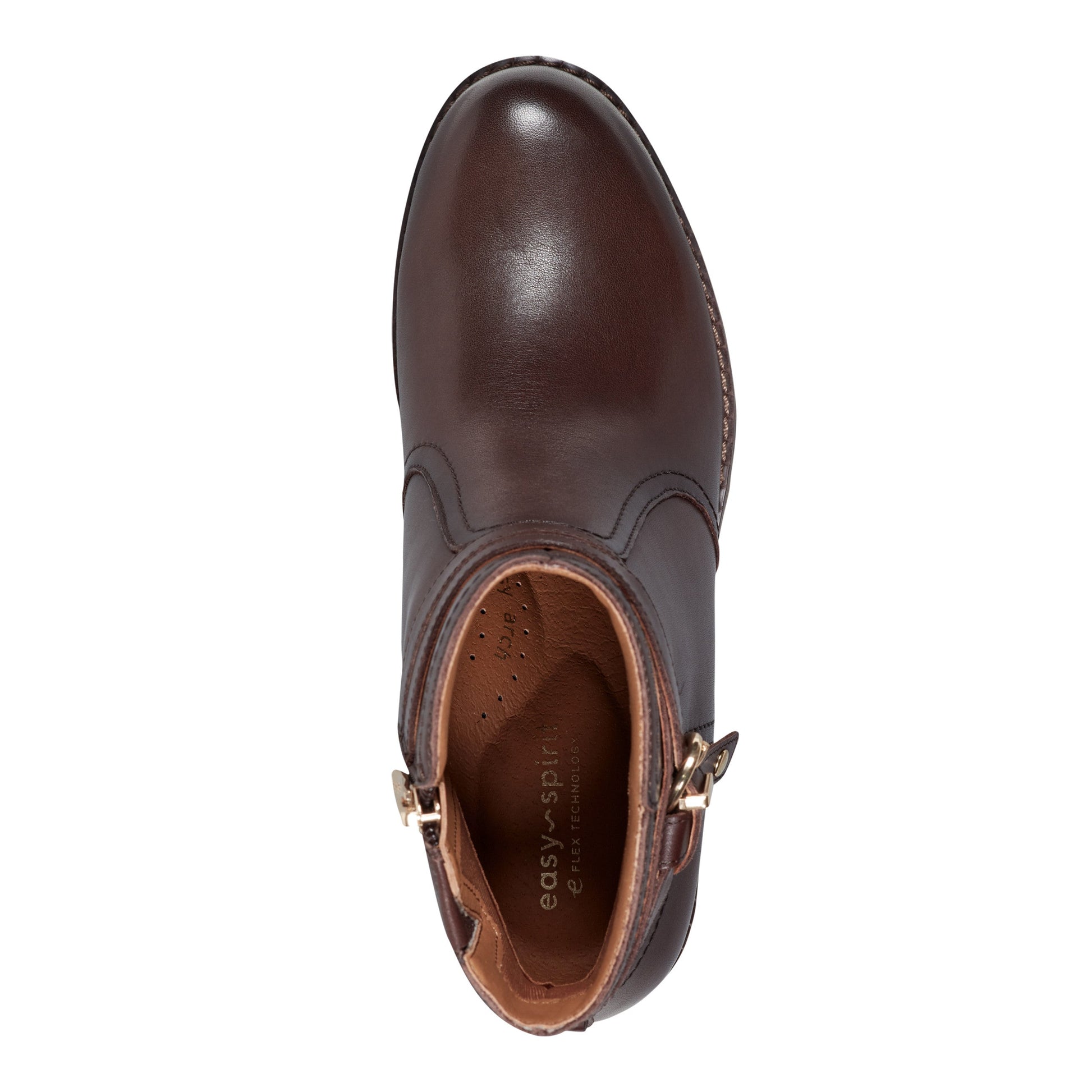 Easy Spirit Carter Ankle Booties - Dark Brown Leather