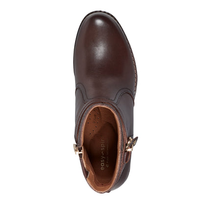 Easy Spirit Carter Ankle Booties - Dark Brown Leather
