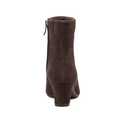 Easy Spirit Isra Ankle Booties - Dark Brown Suede