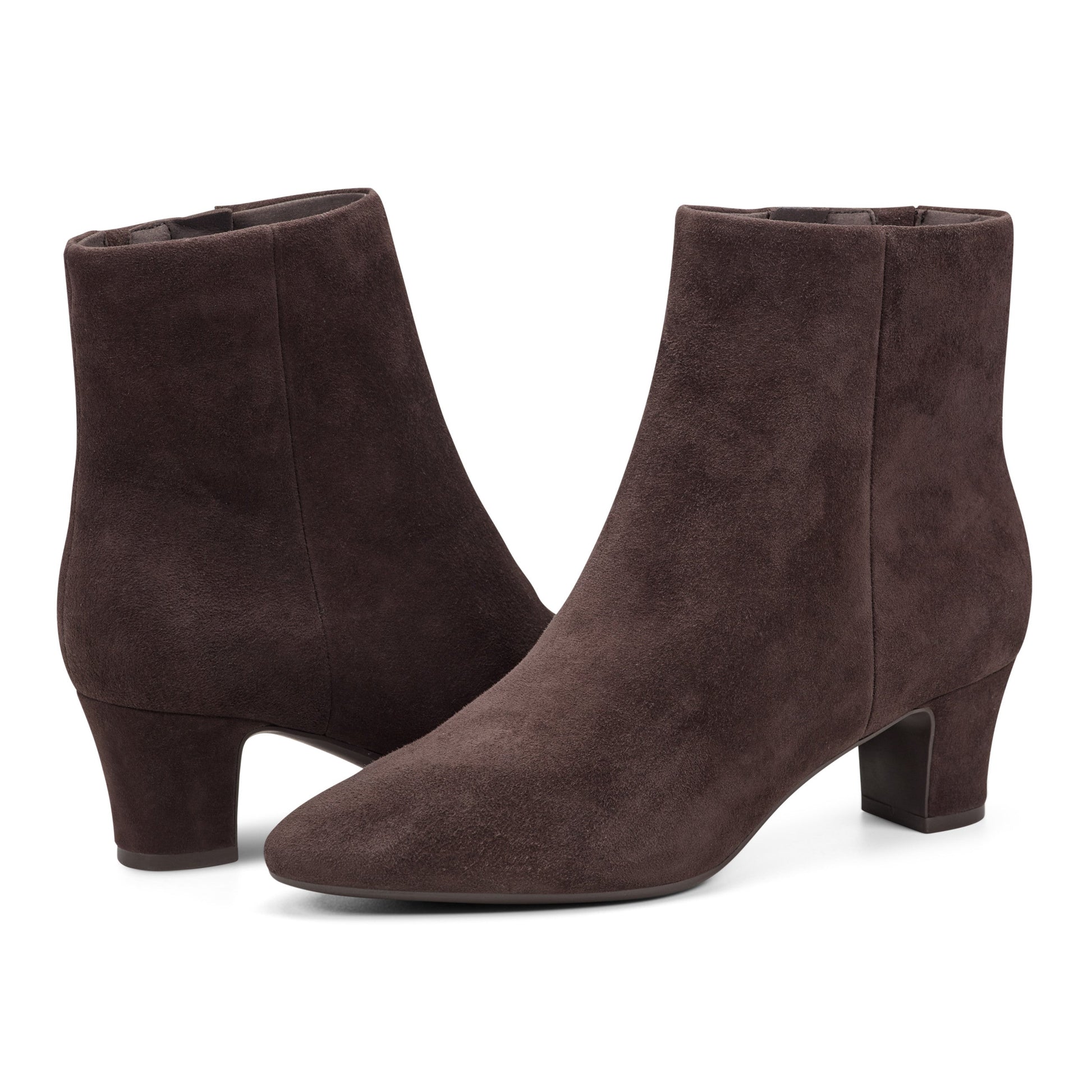 Easy Spirit Isra Ankle Booties - Dark Brown Suede