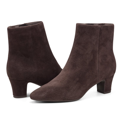Easy Spirit Isra Ankle Booties - Dark Brown Suede