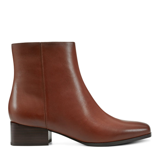 Easy Spirit Sidney Dress Booties - Brown Leather