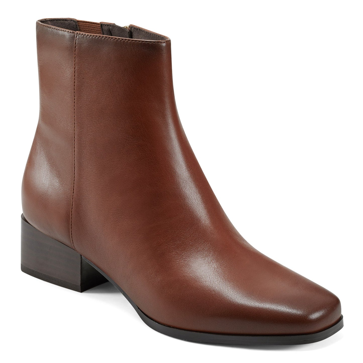 Easy Spirit Sidney Dress Booties - Brown Leather