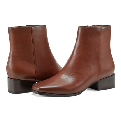 Easy Spirit Sidney Dress Booties - Brown Leather