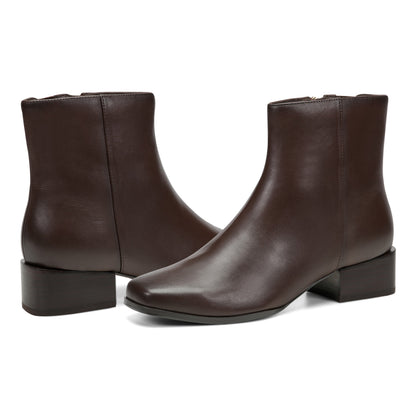Easy Spirit Sidney Dress Booties - Dark Brown Leather