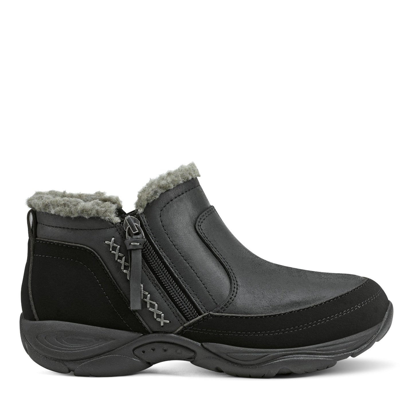 Easy Spirit Epic Cold Weather Booties - Black Leather