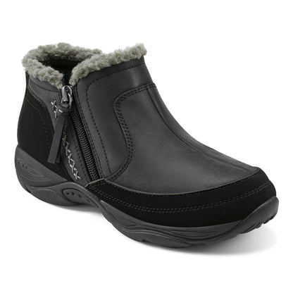 Easy Spirit Epic Cold Weather Booties - Black Leather