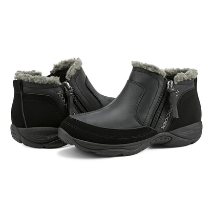 Easy Spirit Epic Cold Weather Booties - Black Leather