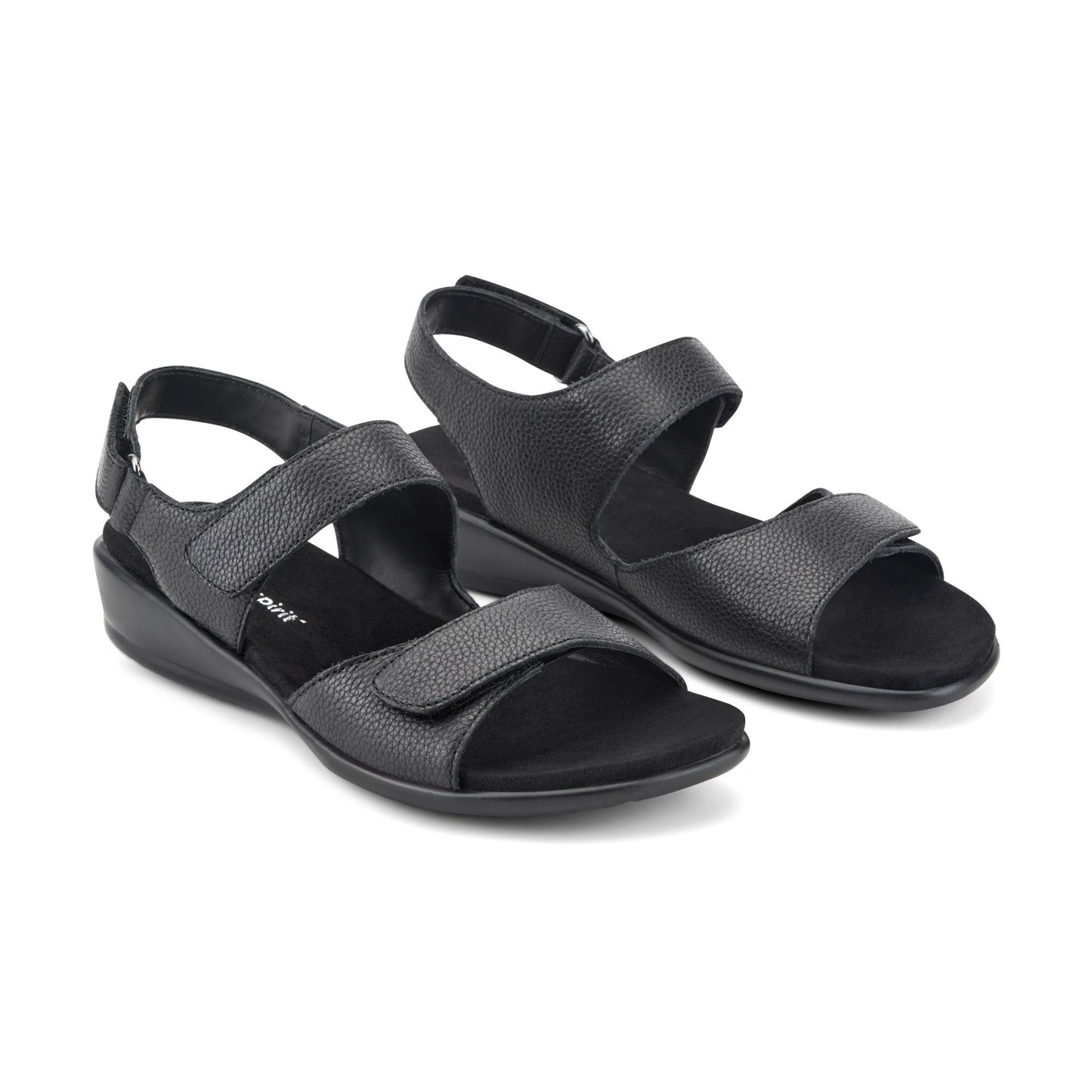 Easy Spirit Hartwell Flat Sandals - Black Leather