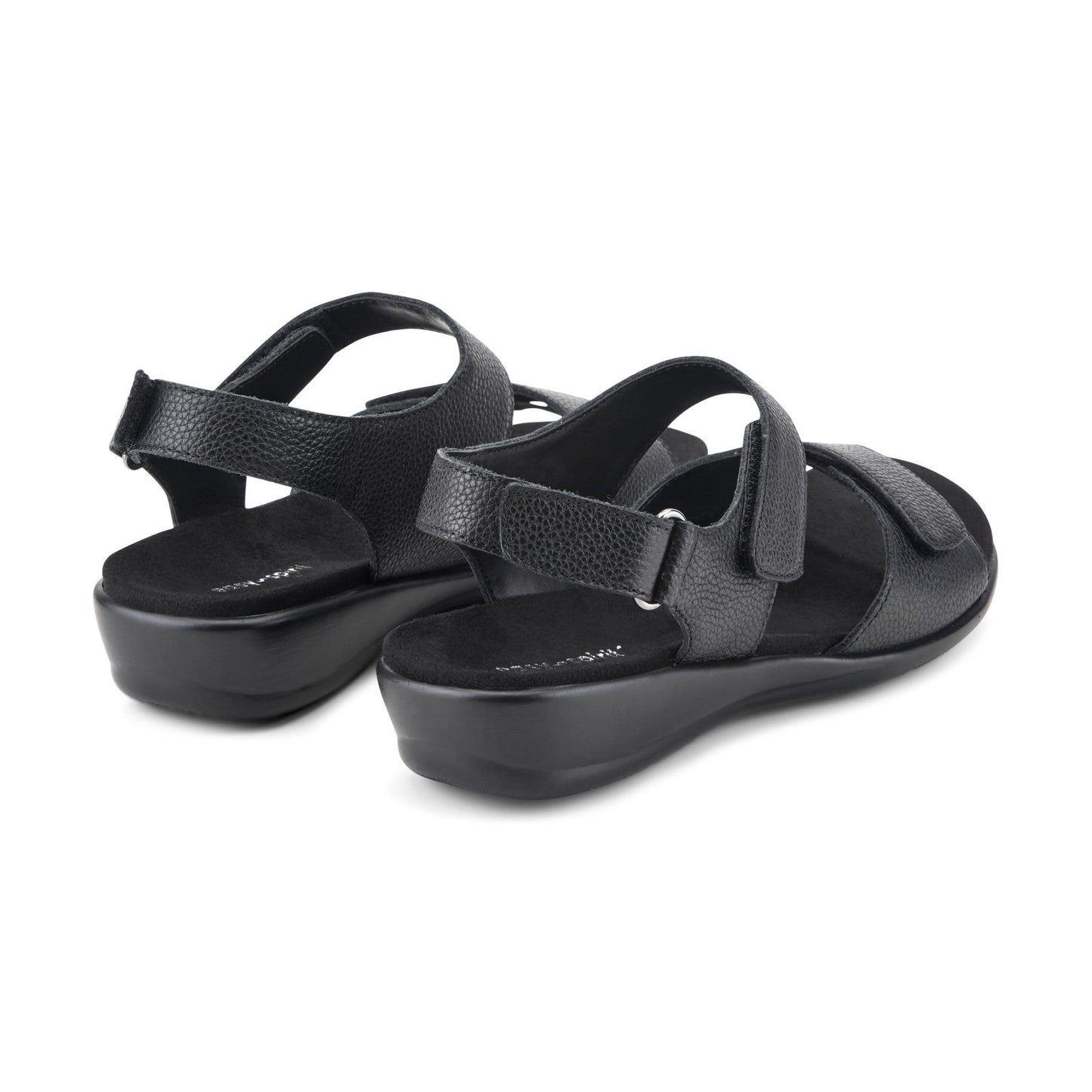 Easy Spirit Hartwell Flat Sandals - Black Leather