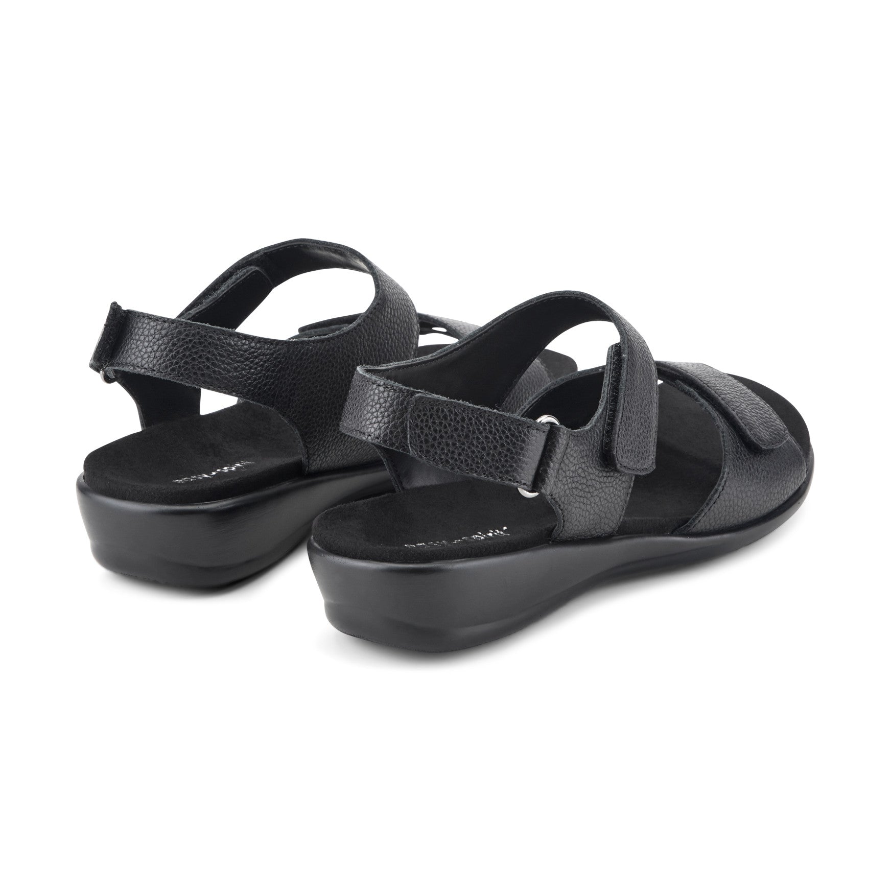Easy Spirit Hartwell Flat Sandals - Black Leather