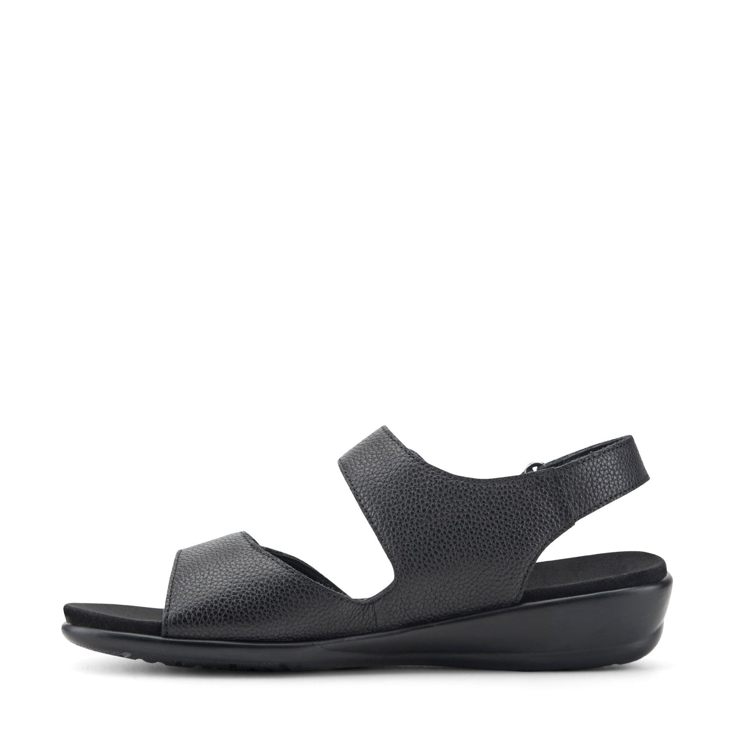 Easy Spirit Hartwell Flat Sandals - Black Leather