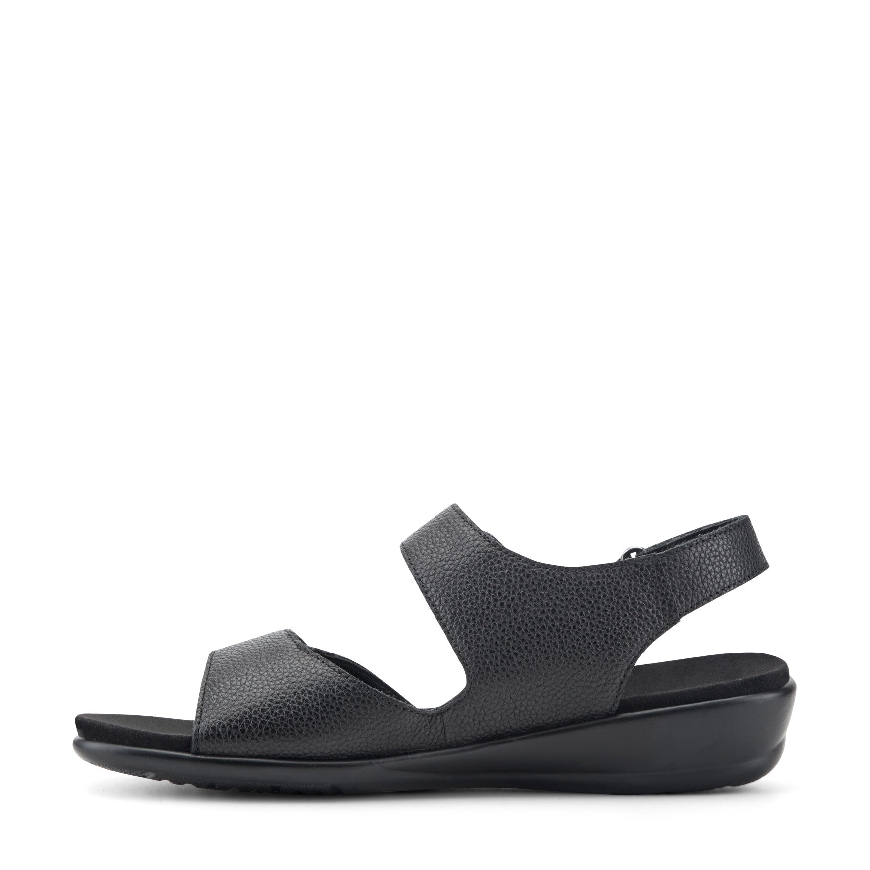 Easy Spirit Hartwell Flat Sandals - Black Leather