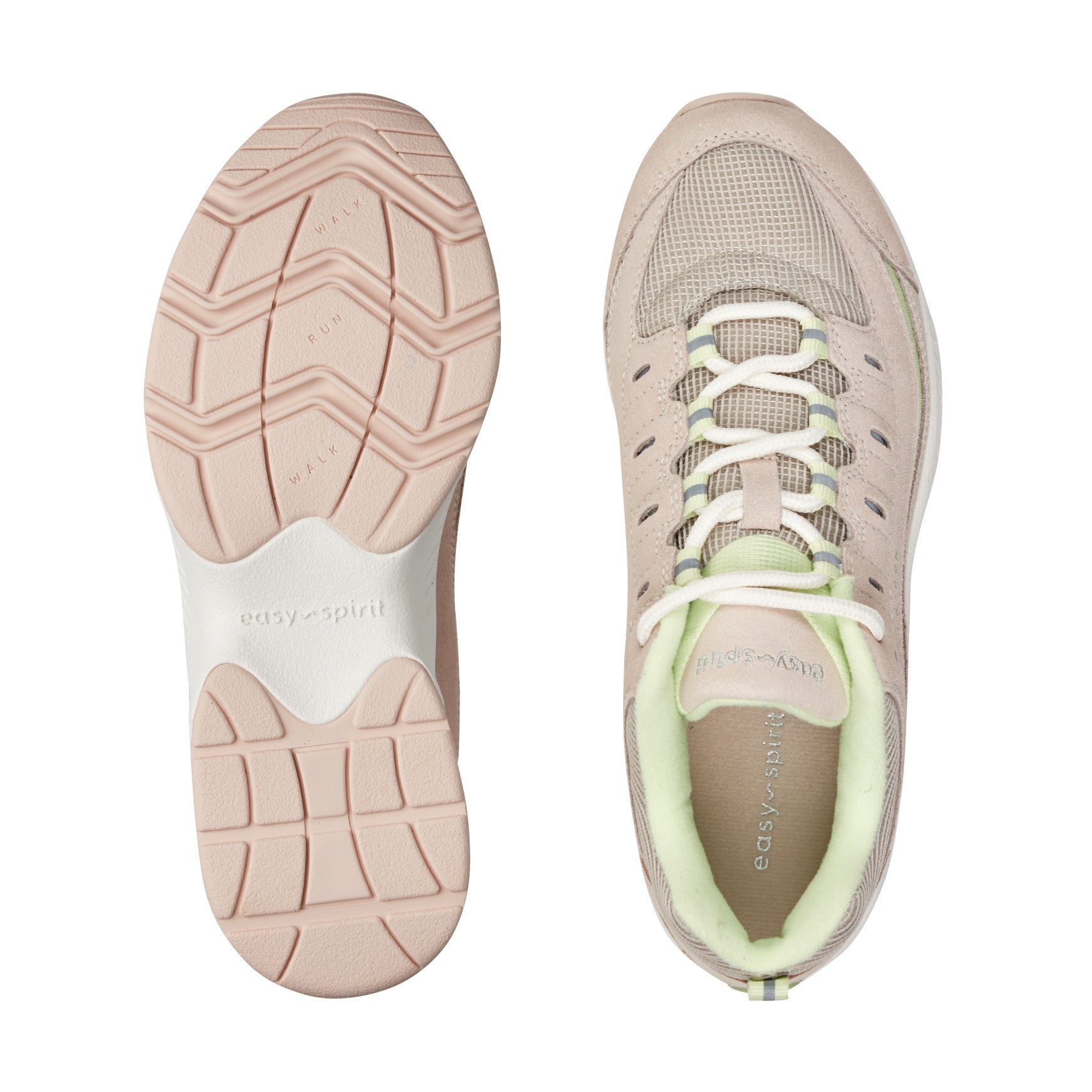 Easy Spirit Romy Walking Shoes - Light Pink/Green